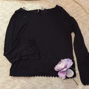 Black long sleeve top